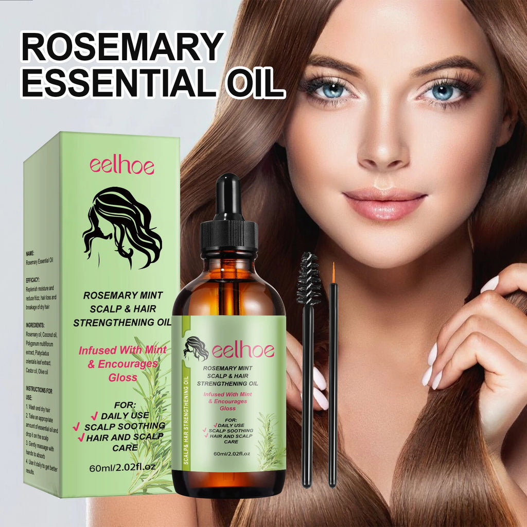 Eelhoe Rosemary Hair Care Series Promote Hair Growth Nourish Strengthen Roots Relieve Scalp Tension Dense Hair Oil With Brush