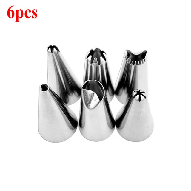 8/10/16Pcs/Set Silicone Pastry Bag Tips Kitchen Cake Icing Piping Cream Cake Decorating Tools Reusable Nozzle Set +1 Pastry Bags