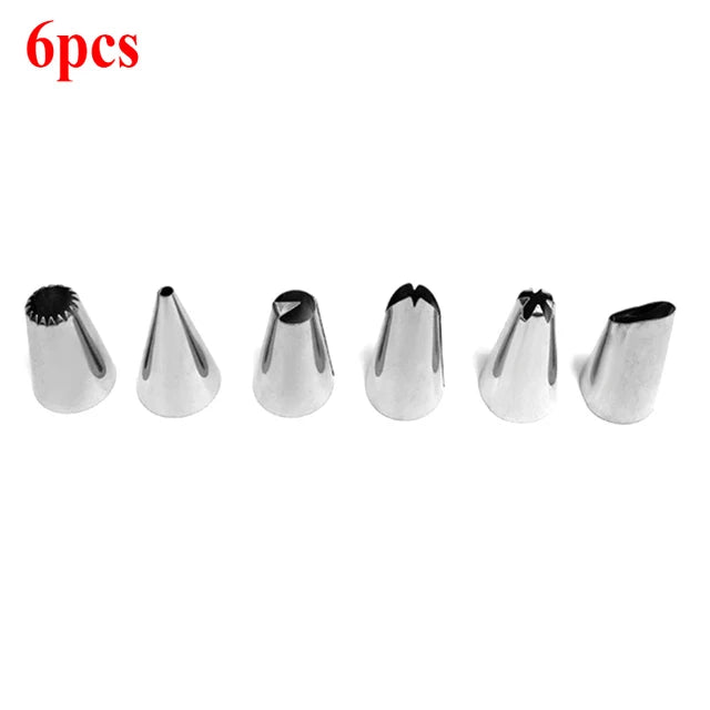 8/10/16Pcs/Set Silicone Pastry Bag Tips Kitchen Cake Icing Piping Cream Cake Decorating Tools Reusable Nozzle Set +1 Pastry Bags