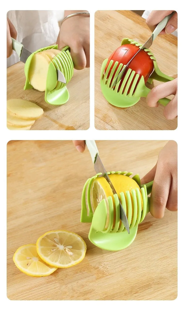 Kitchen Plastic Multifunctional Handheld Fruit Slicer Tomato Potato Lemon Vegetable Slicer Household Kitchenware Accessories