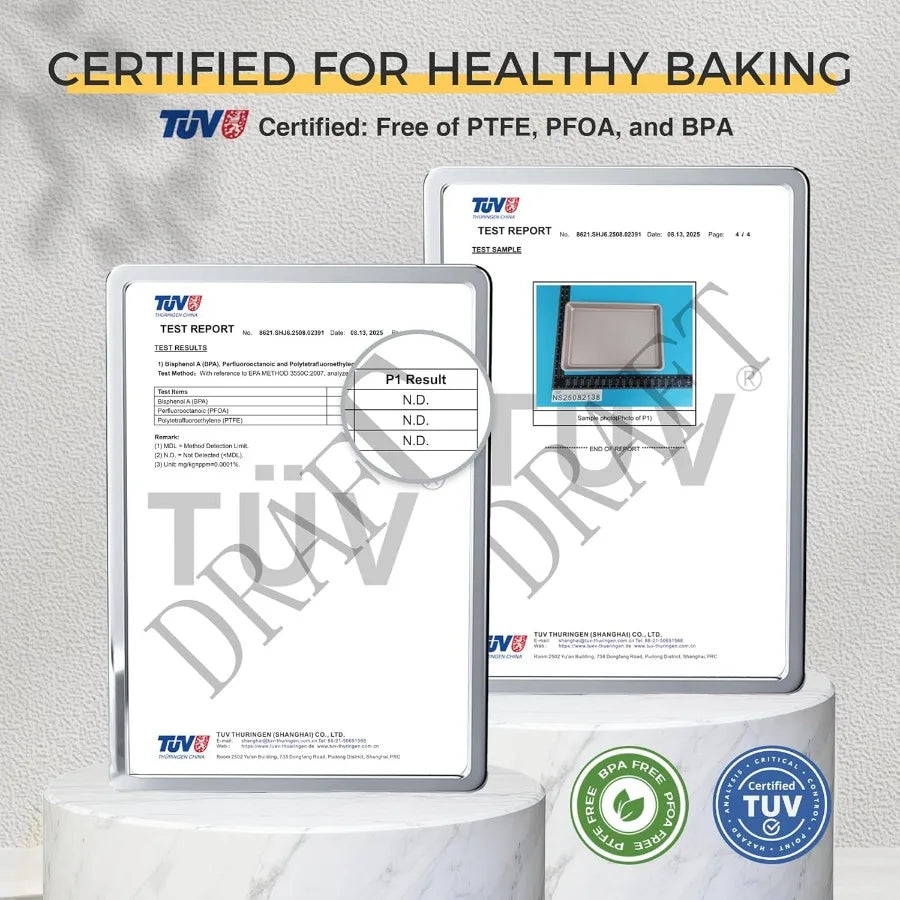 9Piece Nonstick Stackable Baking Pans Set with Diamond Texture for Oven Cooking Includes Cookie Sheet with Rack Cake Pan Roasti