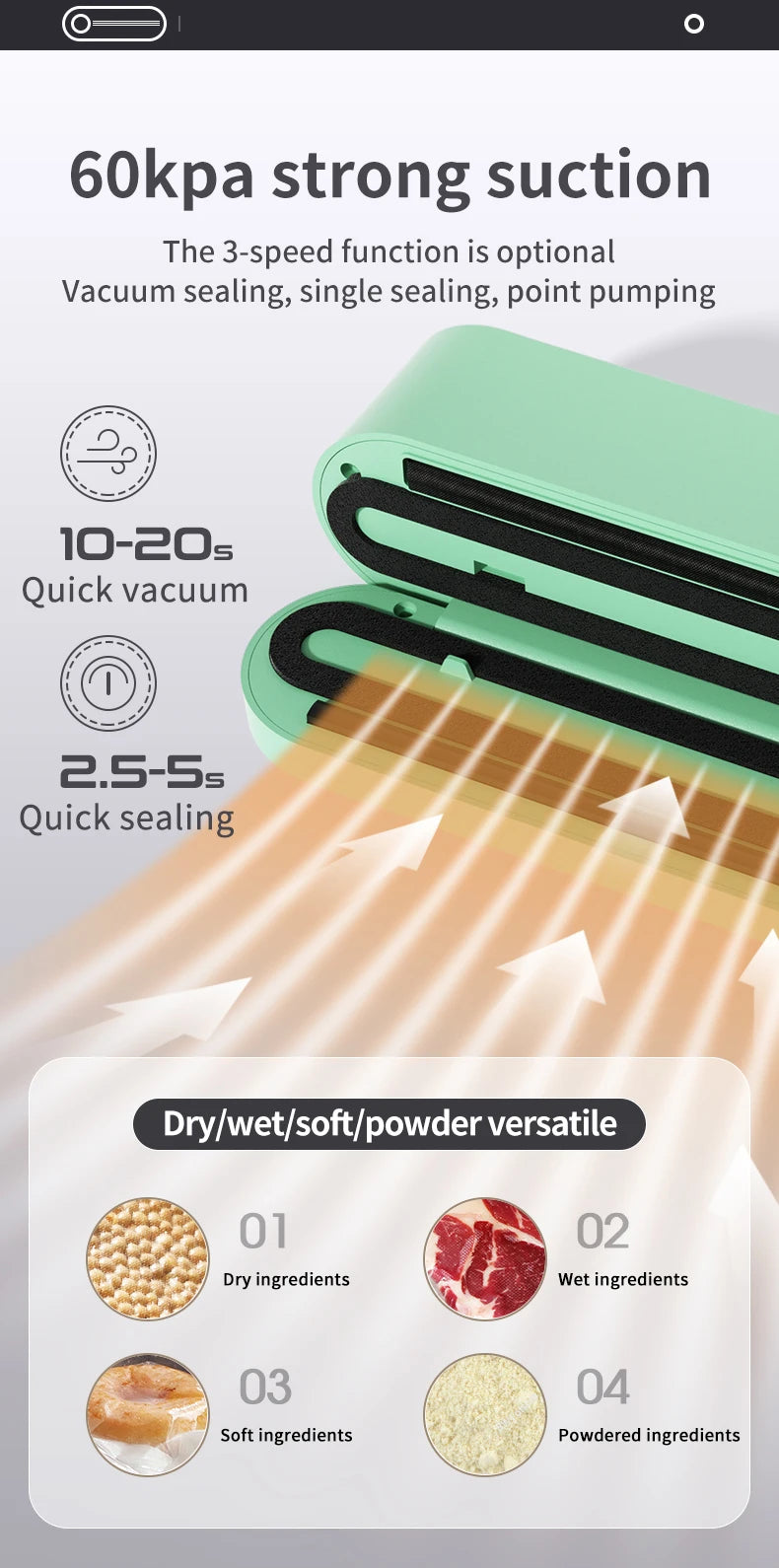 Charging Mini Wireless Fully Automatic Vacuum Sealing Machine Household Small Portable Food Packaging Plastic Sealing Machine