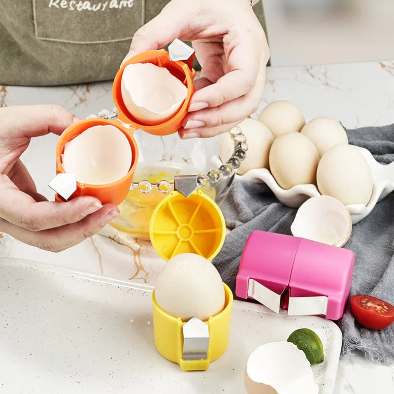 1/3pcs Egg Shell Opener Plastic Steel Kitchen Baking Tool Egg Peeler Household Handheld Egg Separator Tool For Raw Eggs