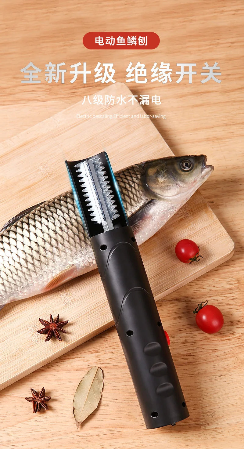 Household Electric Handheld Charging Automatic Stainless Steel Knife Head Fish Scale Removal Tool
