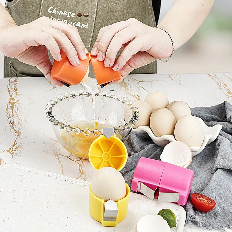 1/3pcs Egg Shell Opener Plastic Steel Kitchen Baking Tool Egg Peeler Household Handheld Egg Separator Tool For Raw Eggs