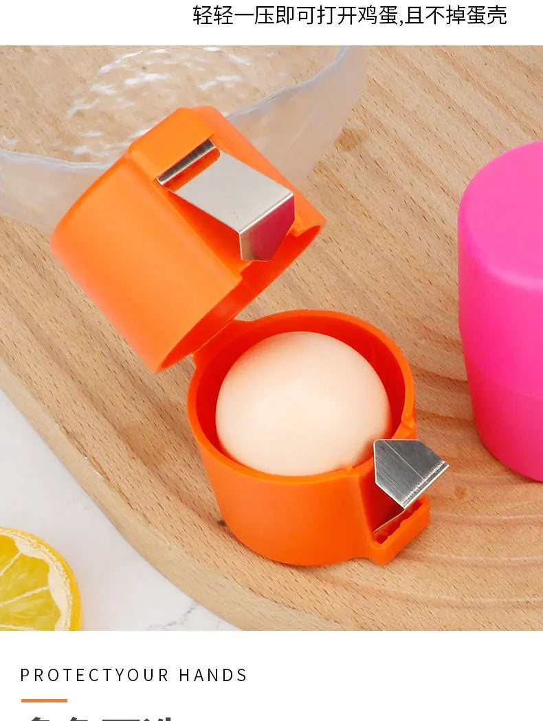 1/3pcs Egg Shell Opener Plastic Steel Kitchen Baking Tool Egg Peeler Household Handheld Egg Separator Tool For Raw Eggs