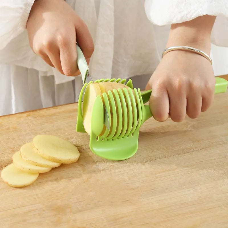 Kitchen Plastic Multifunctional Handheld Fruit Slicer Tomato Potato Lemon Vegetable Slicer Household Kitchenware Accessories
