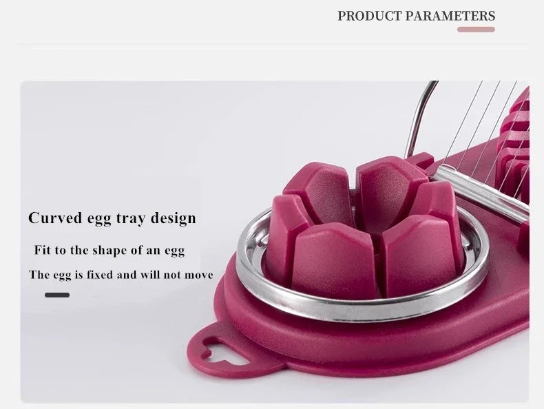 Multifunctional Egg Cutter Stainless Steel Egg Slicer Sectioner Cutter Mold Flower-Shape Luncheon Meat Cutter Kitchen Gadgets