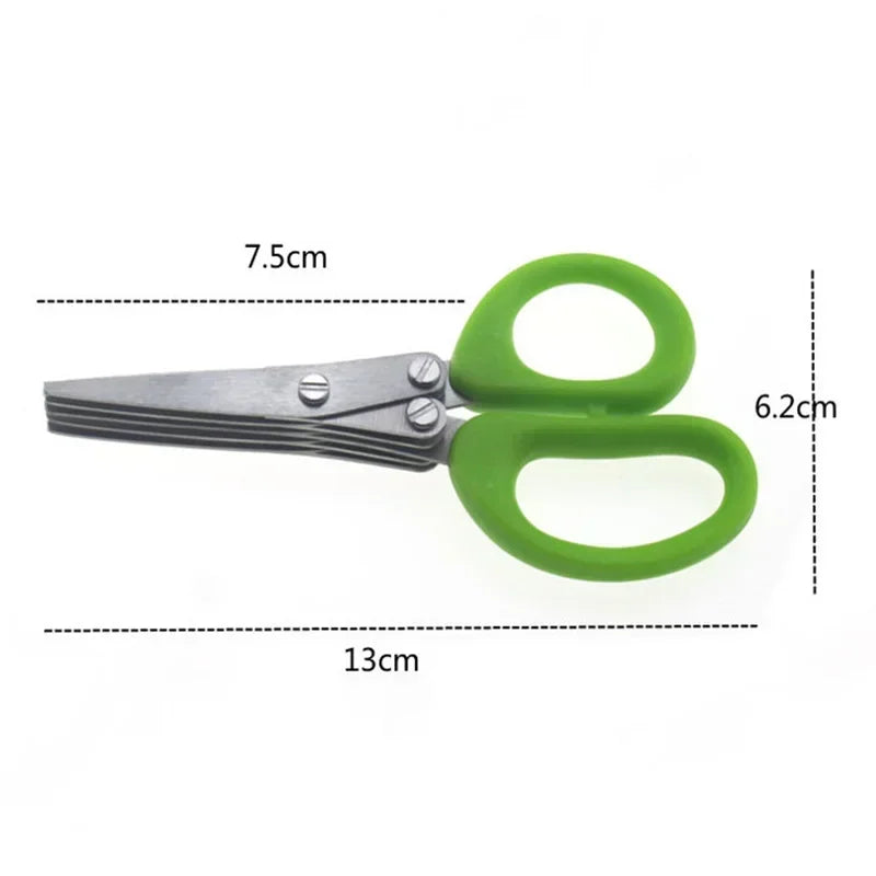 1pc/2pcs New stainless steel 3/5-layer kitchen scissors, suitable for cutting and cooking chili peppers, onions, and cilantro
