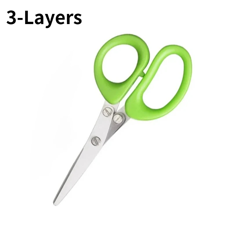 1pc/2pcs New stainless steel 3/5-layer kitchen scissors, suitable for cutting and cooking chili peppers, onions, and cilantro