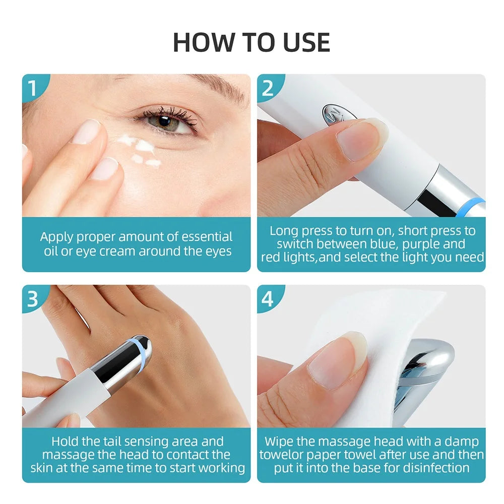 High Frequency Vibration Eye Massager Remove Dark Circles Essence Import Essence import Skin Tighten Eye Care Device