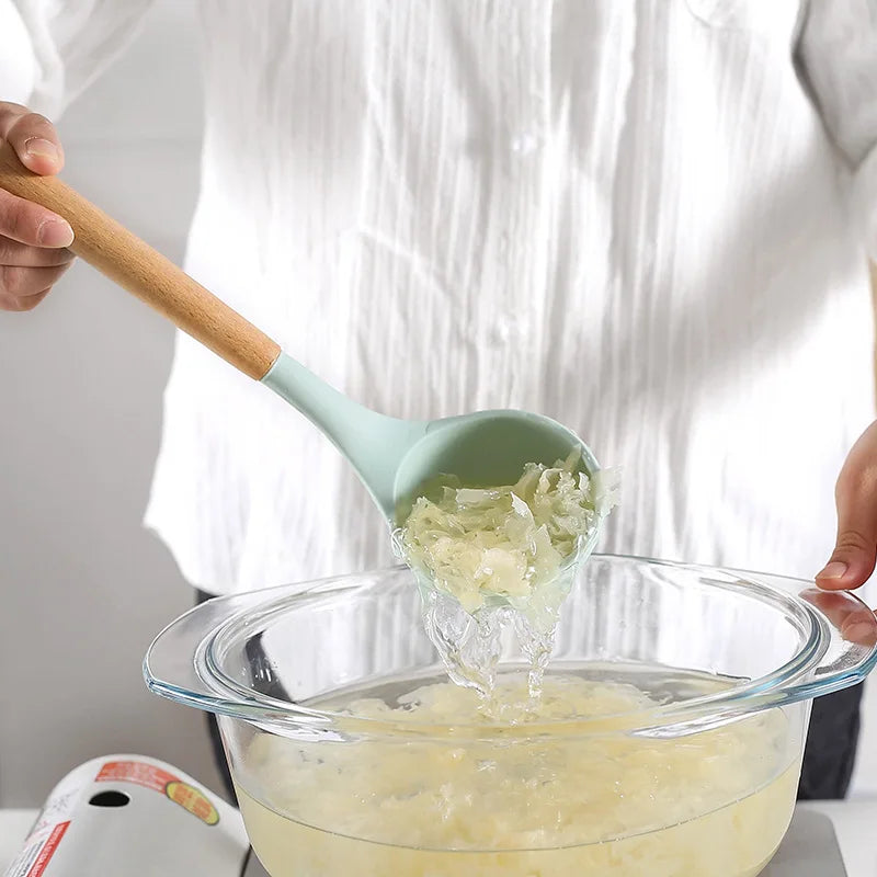 12Pcs Silicone Cooking Utensils Set For Handle Non Stick Pot Kitchenware Set Storage Bucket Resistant Accessoires kitchenware