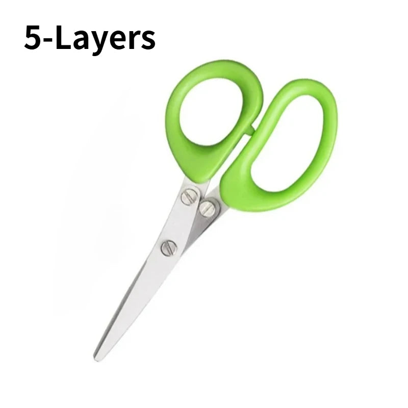 1pc/2pcs New stainless steel 3/5-layer kitchen scissors, suitable for cutting and cooking chili peppers, onions, and cilantro