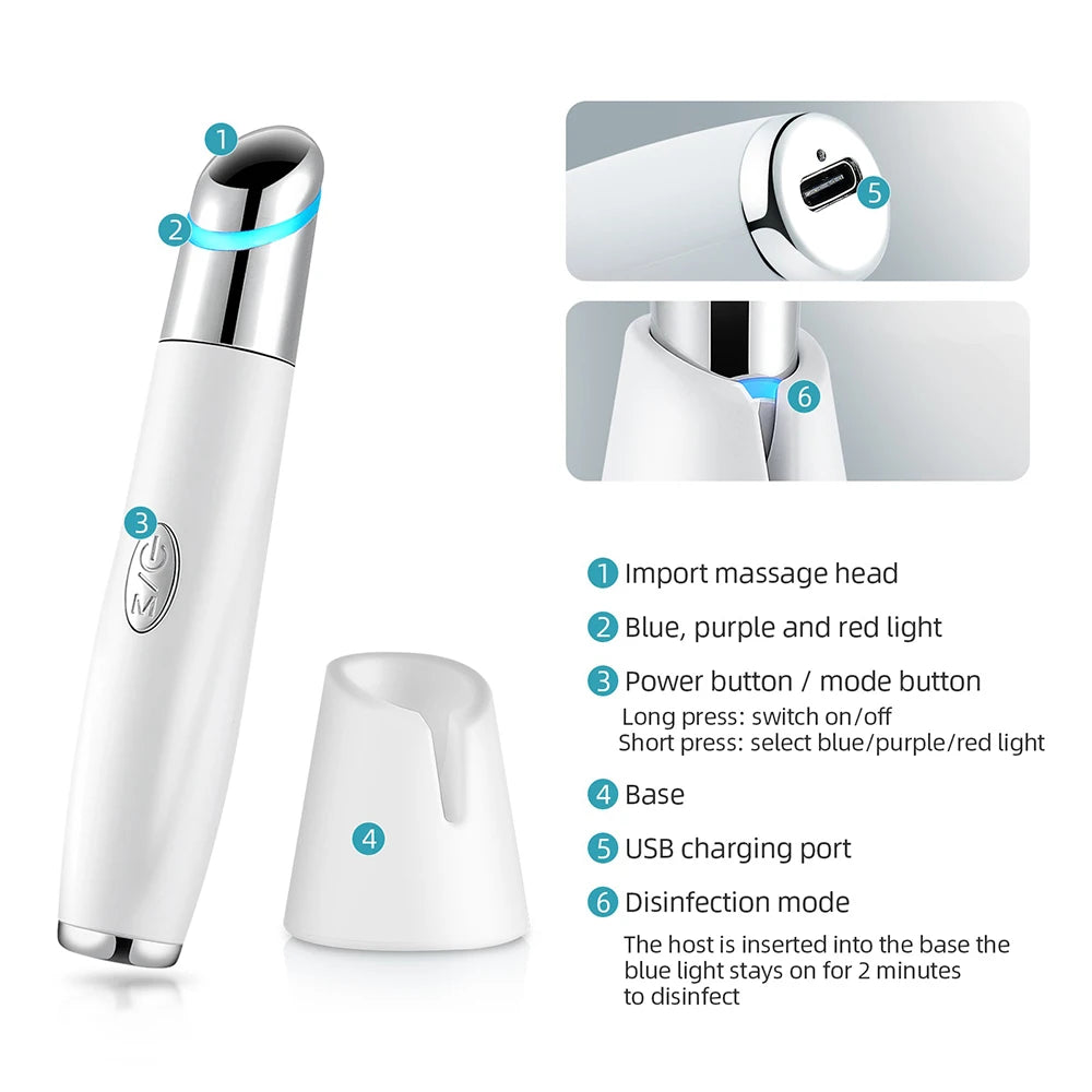 High Frequency Vibration Eye Massager Remove Dark Circles Essence Import Essence import Skin Tighten Eye Care Device