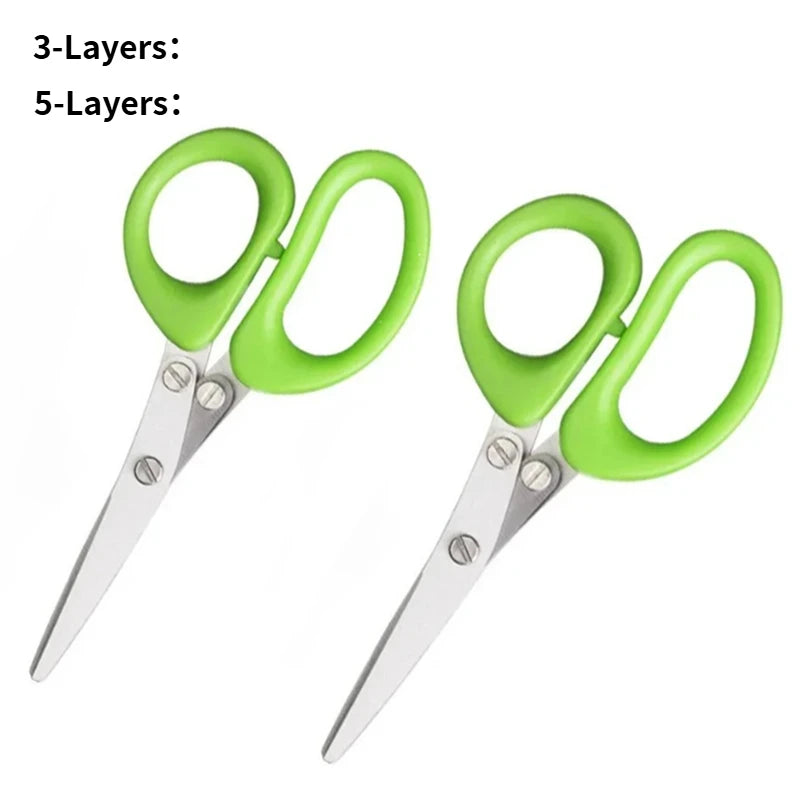 1pc/2pcs New stainless steel 3/5-layer kitchen scissors, suitable for cutting and cooking chili peppers, onions, and cilantro