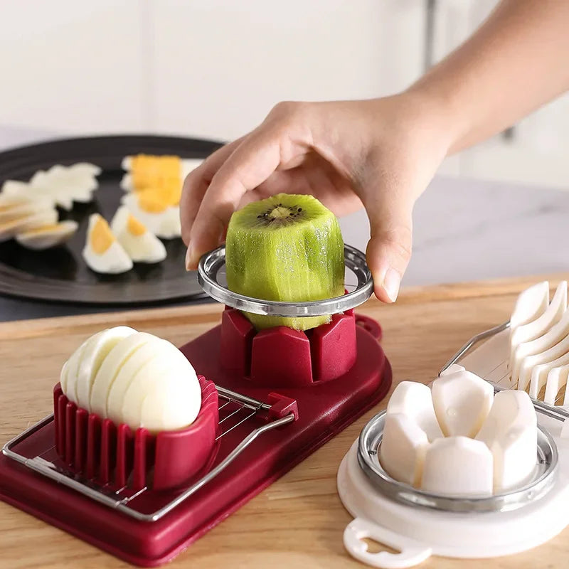 Multifunctional Egg Cutter Stainless Steel Egg Slicer Sectioner Cutter Mold Flower-Shape Luncheon Meat Cutter Kitchen Gadgets