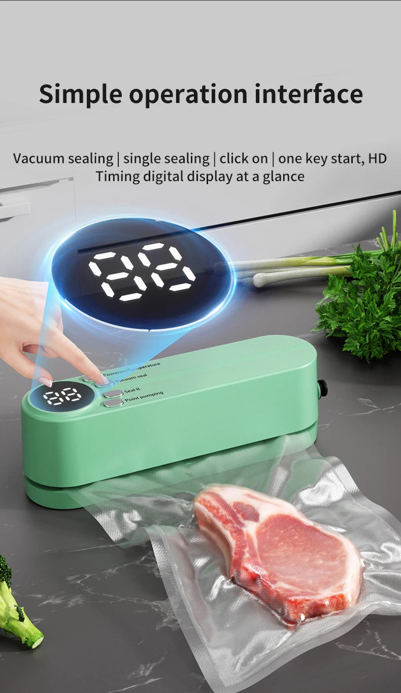 Charging Mini Wireless Fully Automatic Vacuum Sealing Machine Household Small Portable Food Packaging Plastic Sealing Machine