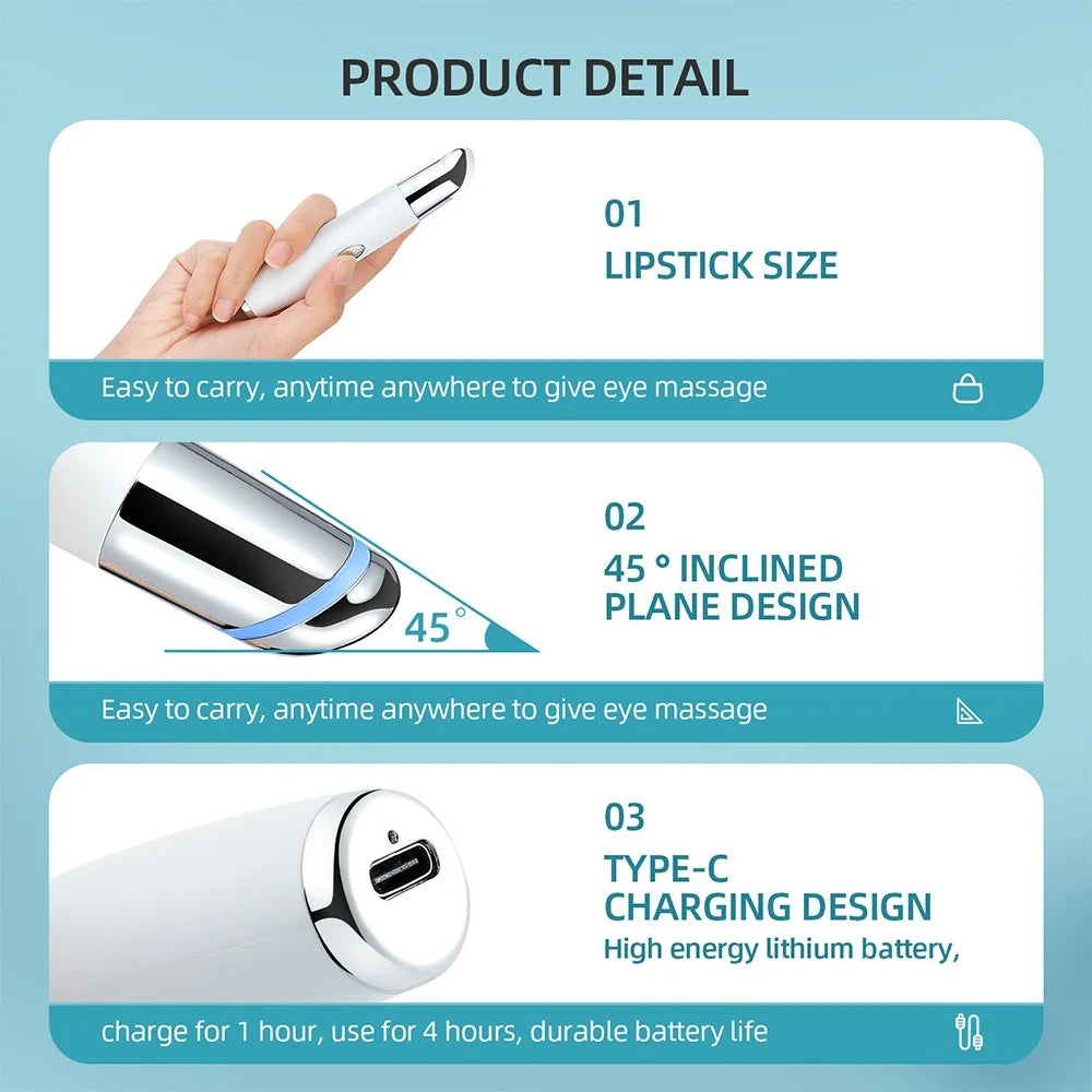 High Frequency Vibration Eye Massager Remove Dark Circles Essence Import Essence import Skin Tighten Eye Care Device