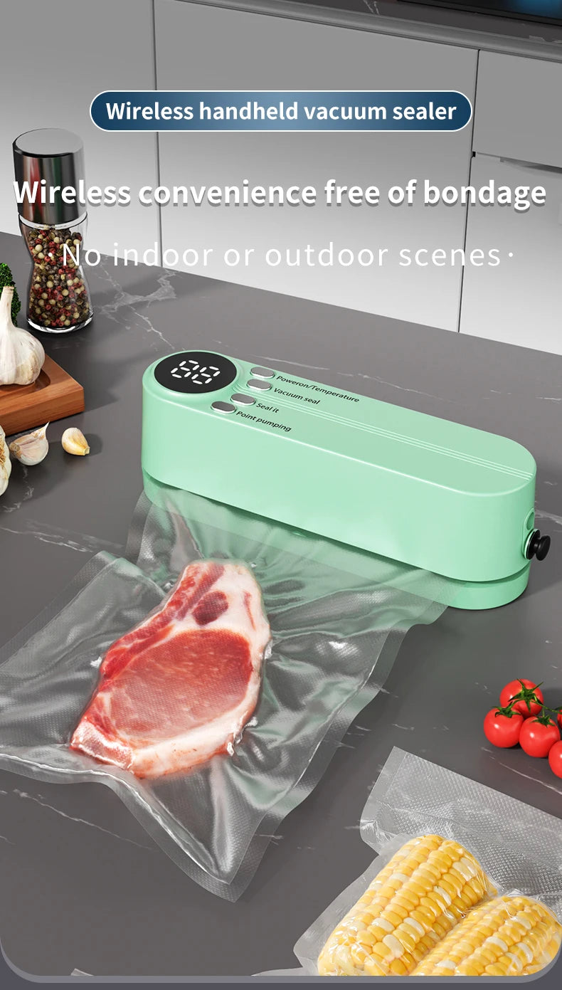 Charging Mini Wireless Fully Automatic Vacuum Sealing Machine Household Small Portable Food Packaging Plastic Sealing Machine